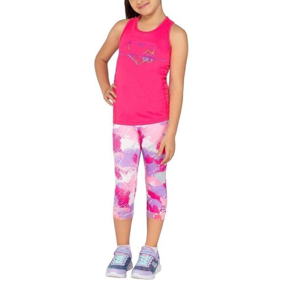 NEW! NWT SKECHERS Girls Kids 3 piece Activewear Set in colors Purple and Pink - Picture 3 of 10